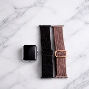 Apple Watch with Black and Brown Bands